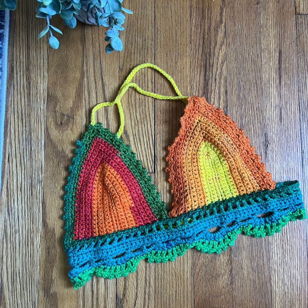 Colorful Crochet Halter Top